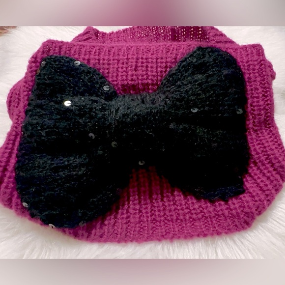 NWOT Betsey Johnson Poppy Crossbody Bag & Infinity Scarf W/ Black Bow Tie - Picture 10 of 10